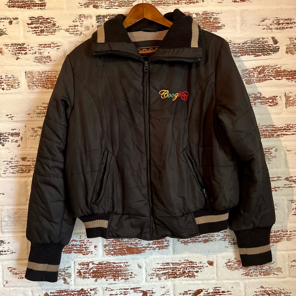 Coogi Black Bomber Jacket Vintage Size L Women’s 90’s Y2K * See Details*